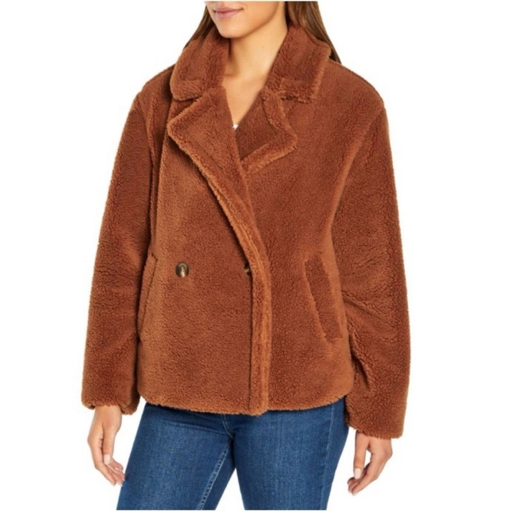 NWT GAP Women's Sherpa Button Jacket size XXL  "Argan Oil"